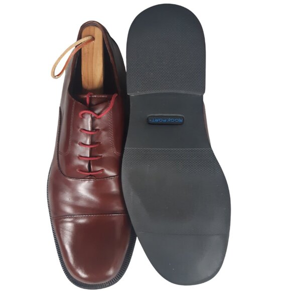 Rockport SZ 12D Men's Brown Cap Toe Oxfords w/ Rubber Sole - Picture 4 of 13